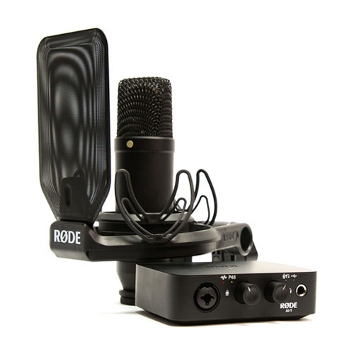 RØDE Microphones Complete Studio Kit with AI-1 Audio Interface, NT1  Microphone, SMR Shockmount, and Cables
